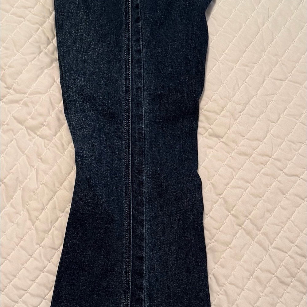 Judy Blue flare Leg Jeans trouser hem side seam dark wash - Picture 7 of 13